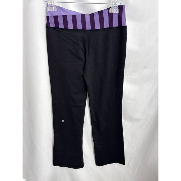 Lululemon Astro Pants Wide Leg Purple Striped Size 6 Low Rise Yoga Asymmetrical - Picture 2 of 9